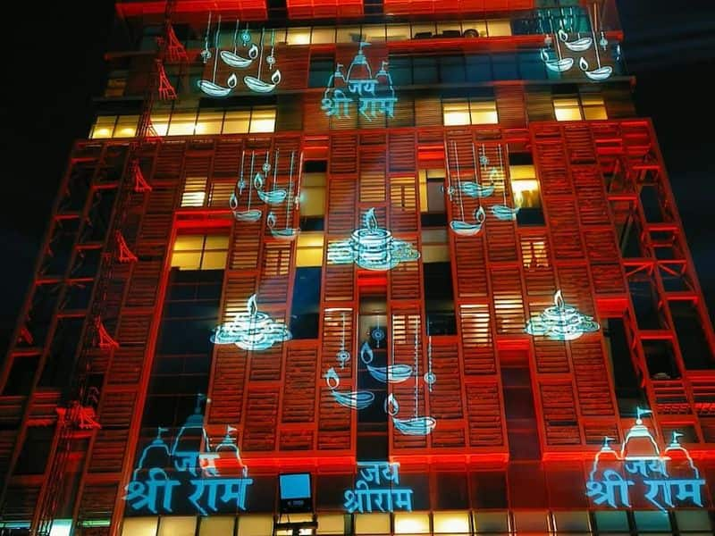 Mukesh Ambanis Antilia Residence Decorated With Jai Shri Ram Artwork Ahead of Pran Pratishtha Vin