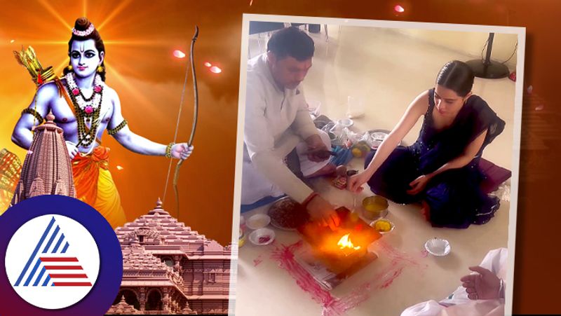 Urfi Javed performing Havan on account of Ayodhya Ram Mandir Inauguration skr