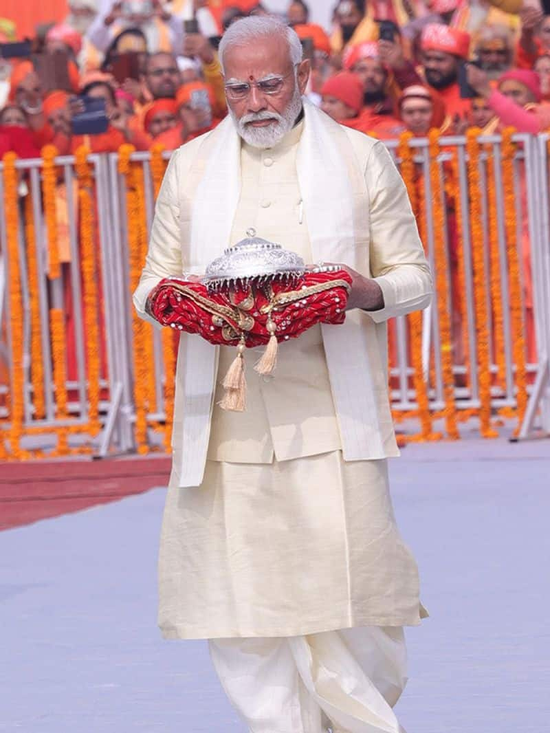 Ram Mandir consecration PM Modi takes part in Pran Pratishtha rituals gcw