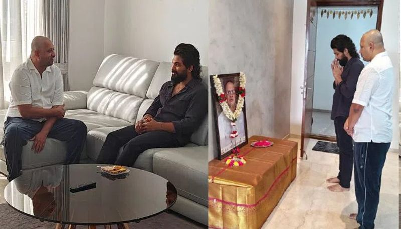 Icon Star Allu Arjun Tributes To Producer Skn Father  Viral Photos JMS