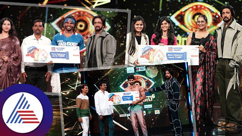 Bigg Boss and Nippon Paint gave 1 lakh each to Michael Snehith and Pavi poovappa sat