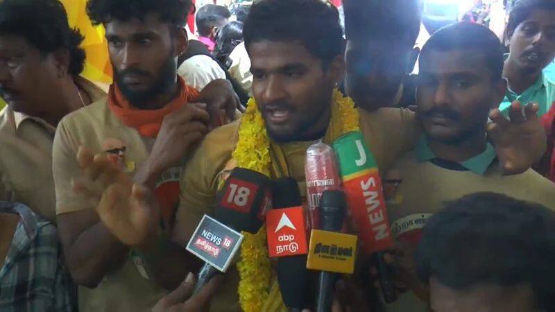 A car was awarded to the first prize winner of the jallikattu competition held in Madurai Keezhakarai vel