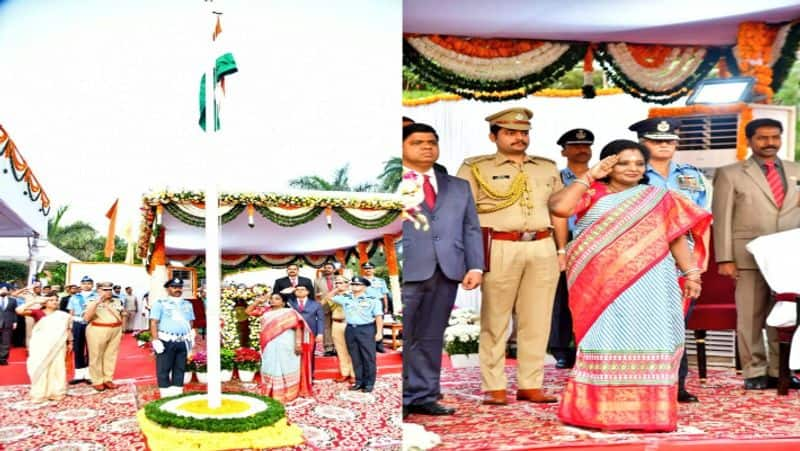 Telangana Governor Tamilisai Soundararajan unfurled the tricolor flag in Secunderabad rsk