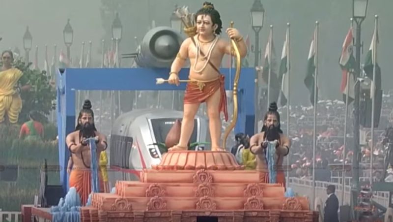 Tableau of Uttar Pradesh Ayodhya ram Temple takes part in delhi 75th Republic Day Parade rsk