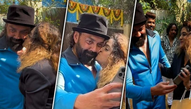 Viral Video: Bobby Deol gets a KISS from female fan while taking selfies; Animal star left surprised RBA