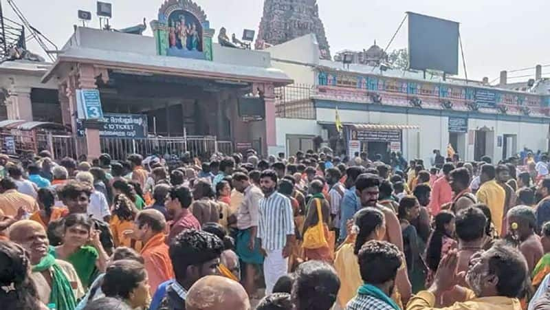 Devotees wait for 6 hours at Palani Murugan Temple for Sami Darshan tvk