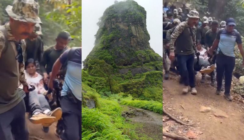 mumbai police quick response team rescued injured woman trekker video viral joy