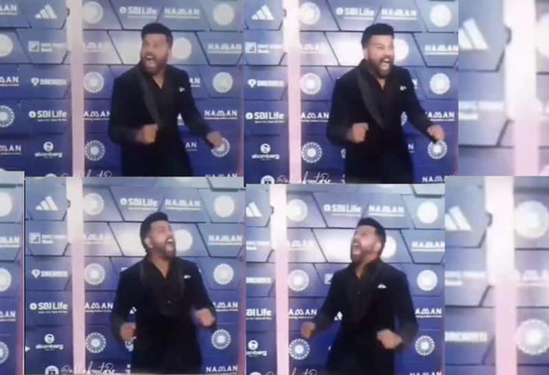 Rohit sharma imitate Virat Kohli aggressive wicket celebration style video goes viral ckm