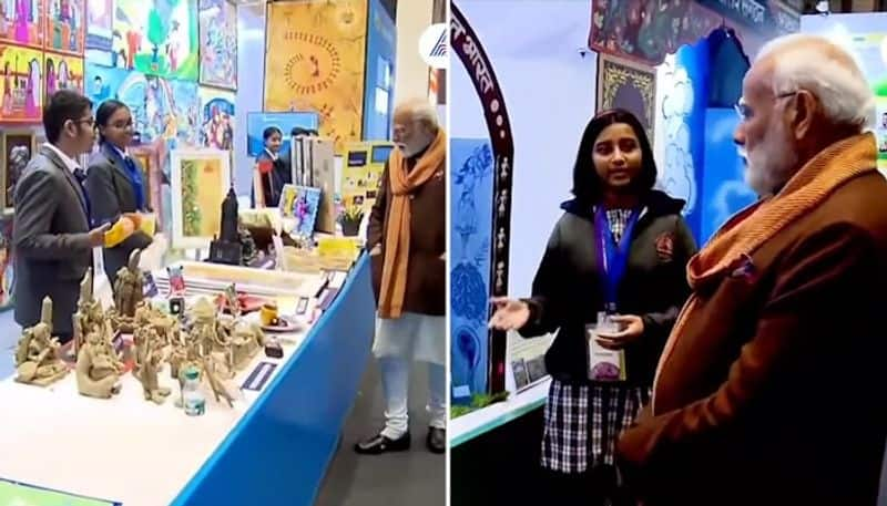 Pariksha Pe Charcha 2024 PM Modi checks out projects of students ahead of 7th edition at Bharat Mandapam in Delhi gcw