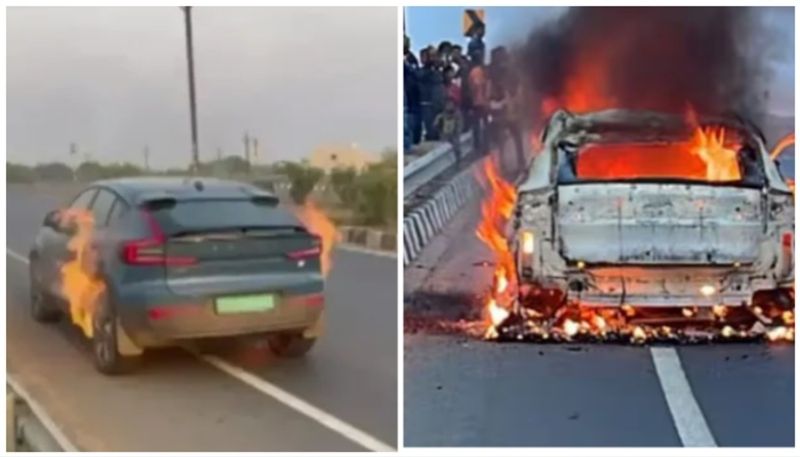 Volvo C40 Recharge electric car catches fire at Chhattisgarh 