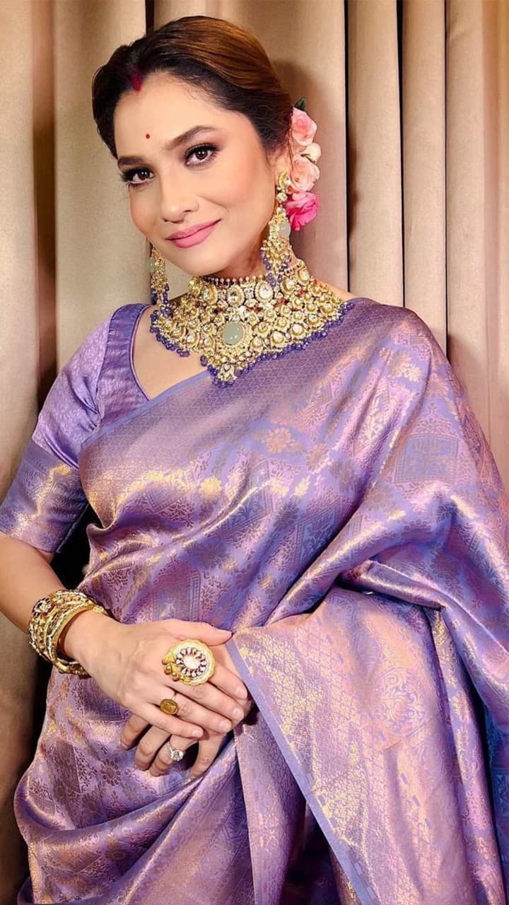 ankita lokhande saree-collection-for-hariyali-teej-2024