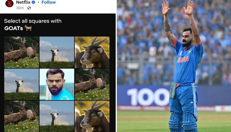 Netflix unique Virat Kohli tribute goes viral; 'select all squares with GOATs' gesture wins hearts snt