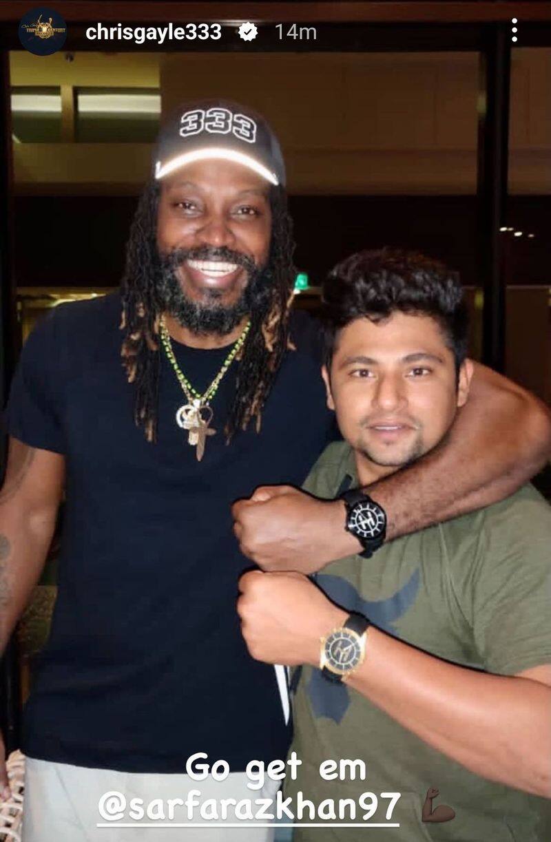 Universe Boss Chris Gayle's three-word message to Sarfaraz Khan after maiden India call-up wins hearts snt