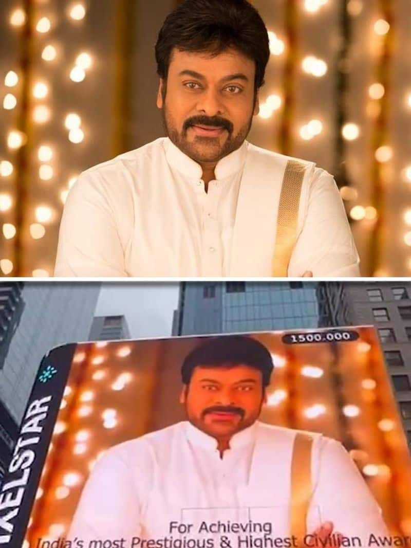 Chiranjeevi at Times Square: Star honoured with Padma Vibhushan RBA