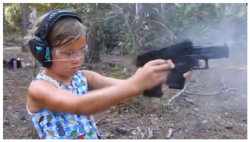 Video of a child sniper shooting with a gun in both hands has gone viral bkg