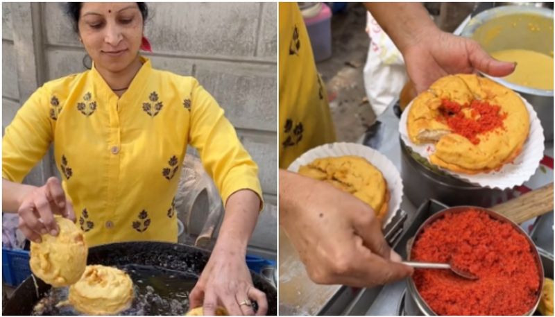 woman dips her fingers in boiled oil to make vada pao and the video gets huge attention