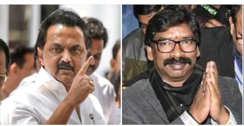 M K Stalin has condemned the arrest of Hemant Soran as an act of revenge KAK