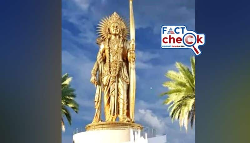 fact check unrelated photo sharing as world tallest statue of lord ram to be installed near sarayu river bank in ayodhya 