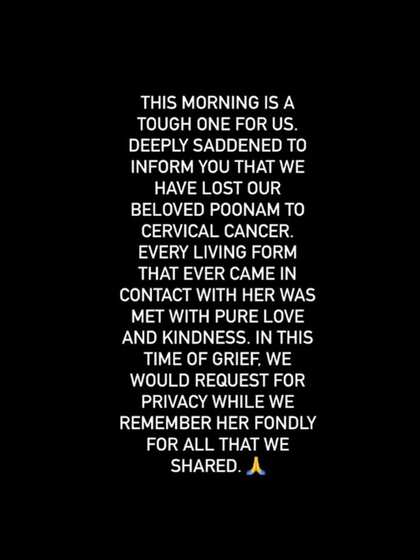 Poonam Pandey dies from Cervical Cancer? Here's the truth