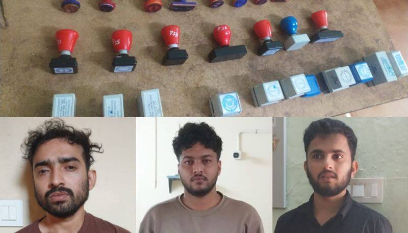 Three people arrested with 37 fake seals in Kasaragod