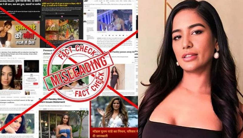 actress poonam pandey  Faked Death for Awareness to cervical cancer fact check, misleading nrn 