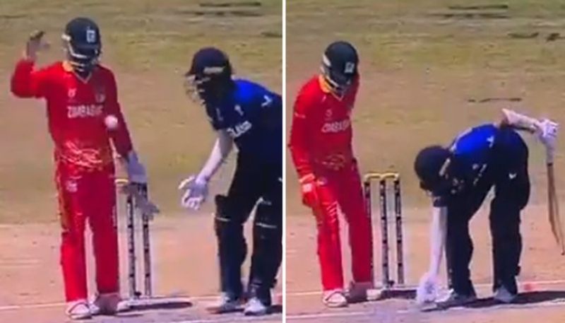 watch video Hamza Shaikh out in different style in u19 world cup