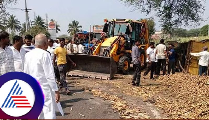 Sugarcane tractor trolley overturned 3 women dies at belagavi rav