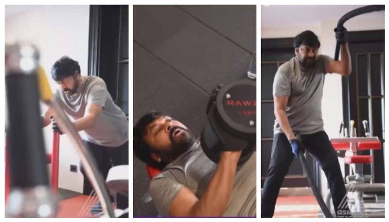 Actor Chiranjeevi full workout at gym nbn