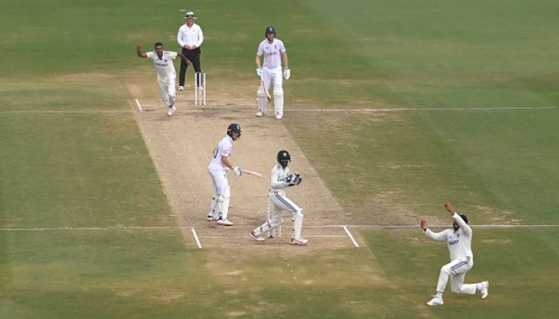 Rohit Sharma takes a brilliant catch. Batsman Ollie Pope shocked. R Ashwin's surprise  India vs England RMA