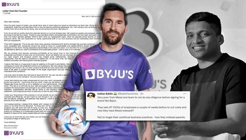 Byjus broke global brand ambassadorcontract With Lionel Messi san