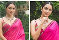 Kiara Advani saree Photos Simple saree designs images for wedding front and back kxa 