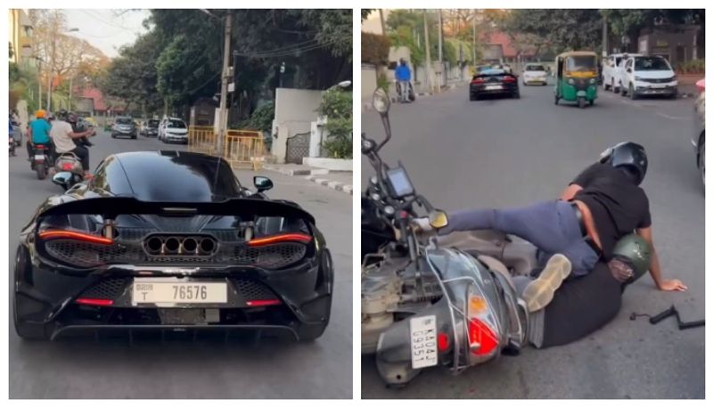 Video of bikes involved in an accident while trying to capture a video of a supercar has gone viral bkg