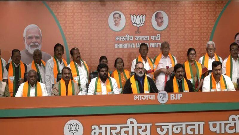 Union Mos rajeev chandrasekhar welcomes other party ex mp mlas joined in bjp today smp