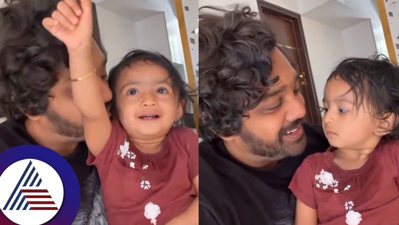 Dhruva Sarjas reels with his little daughter Rudrakshi gone viral suc 