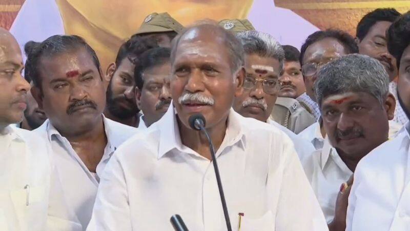 we will do hard work for alliance parties Success in parliament election said puducherry cm rangasamy vel