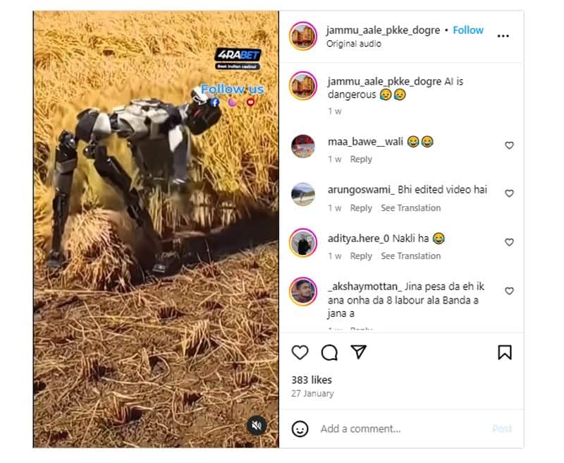 Fact Check Viral video of Robert cutting grass is AI here is the fact jje 