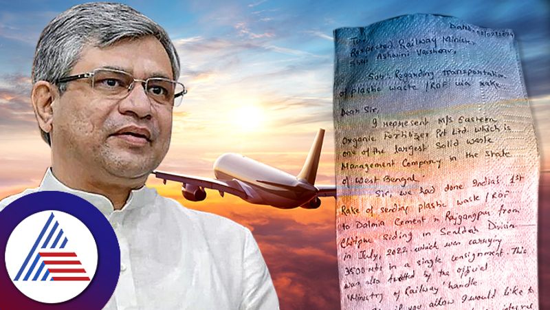 Kolkata Man use tissue paper for business proposal to Minister Ashwini vaishnav in flight receives call for meeting ckm