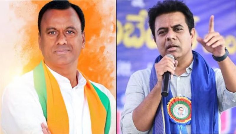 interesting conversation between brs mla ktr and congress mla komatireddy rajagopal reddy ksp