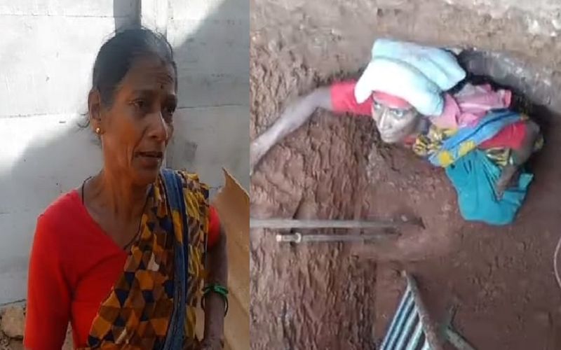 55 Year Old Women From Sirsi Single Handedly Digging Well For Anganwadi Childrens gvd