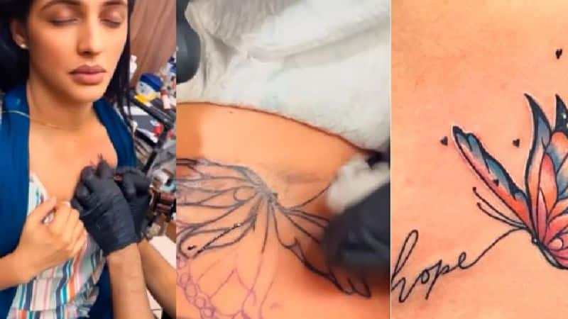 Actress Jyothi rai Butterfly tattoo in chest, Fans comment about artist is very Lucky Vin