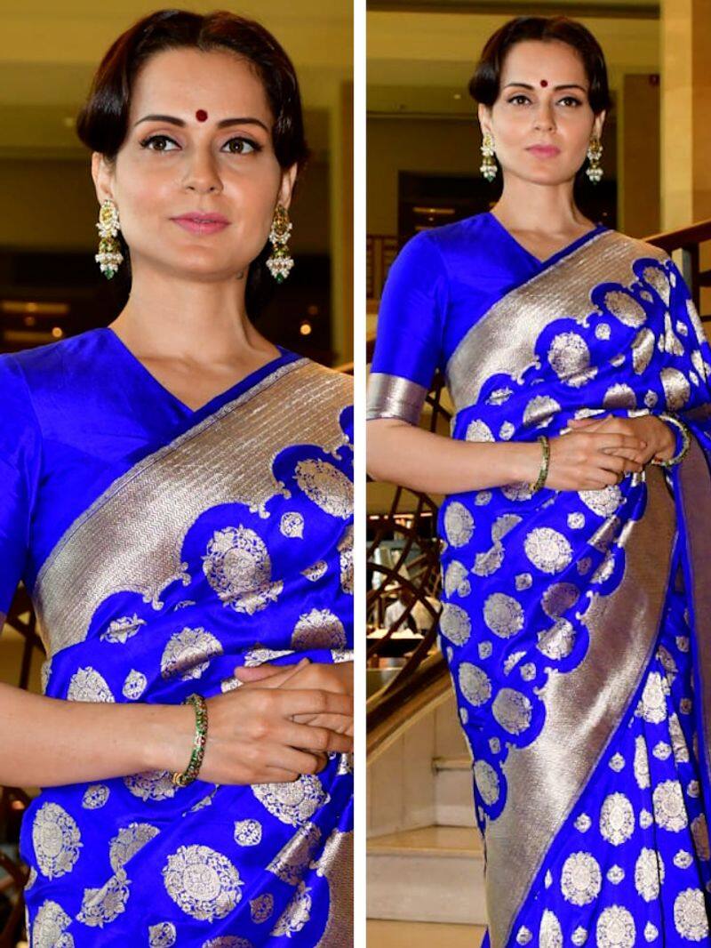 Kangana Ranaut looks regal in Blue Benarasi; attends event in the city ATG