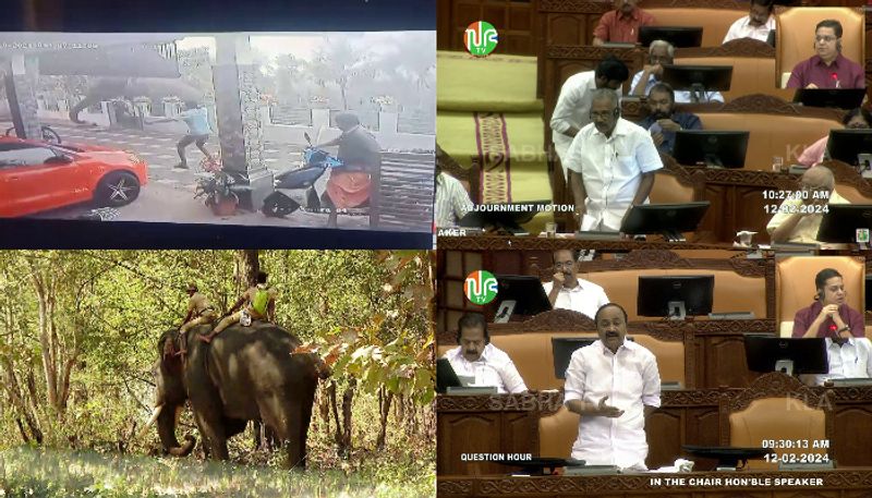 opposition walkout in sabha over wayanad elephnat attack