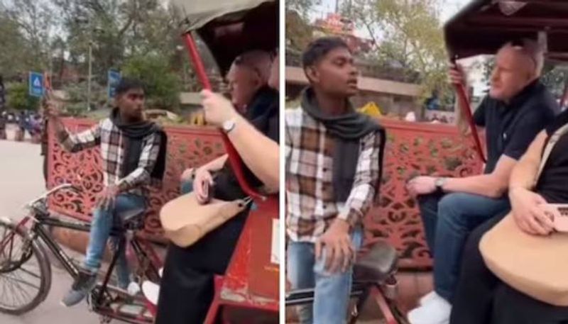 Delhi rickshaw puller communicating in fluent English video viral rlp