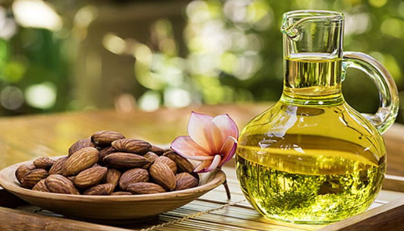 apply almond oil on your skin to get rid of wrinkles 