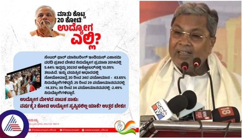 Narendra Modi enough drama of job fair where are 20 crore jobs ask CM Siddaramaiah sat