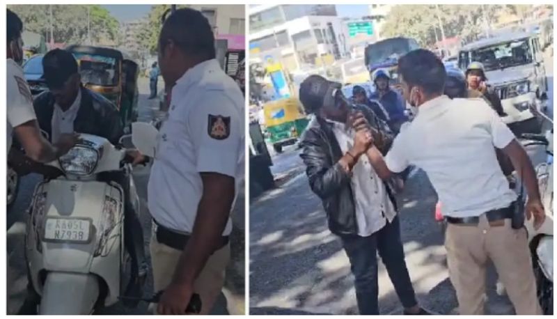 Man Bites traffic policeman Finger After Being Caught Without Helmet in Bengaluru - bsb