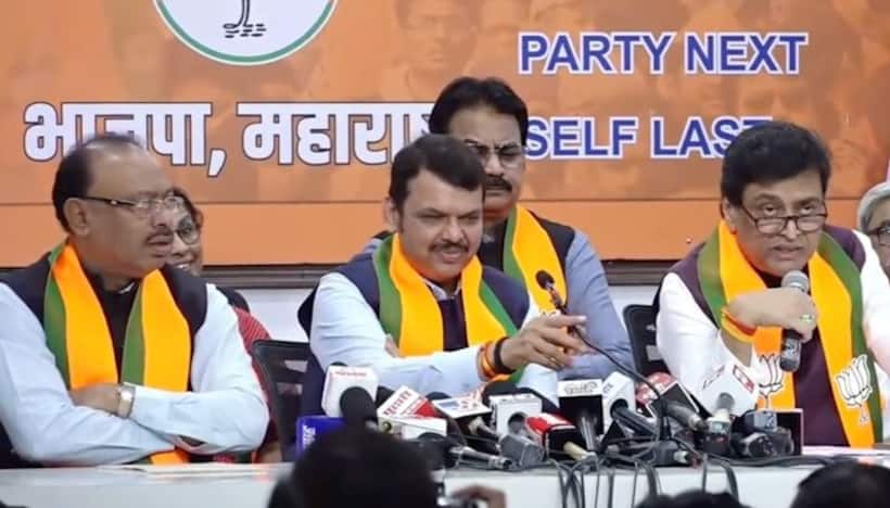 Ashok Chavan goofs up after joining BJP, Devendra Fadnavis corrects him (WATCH)