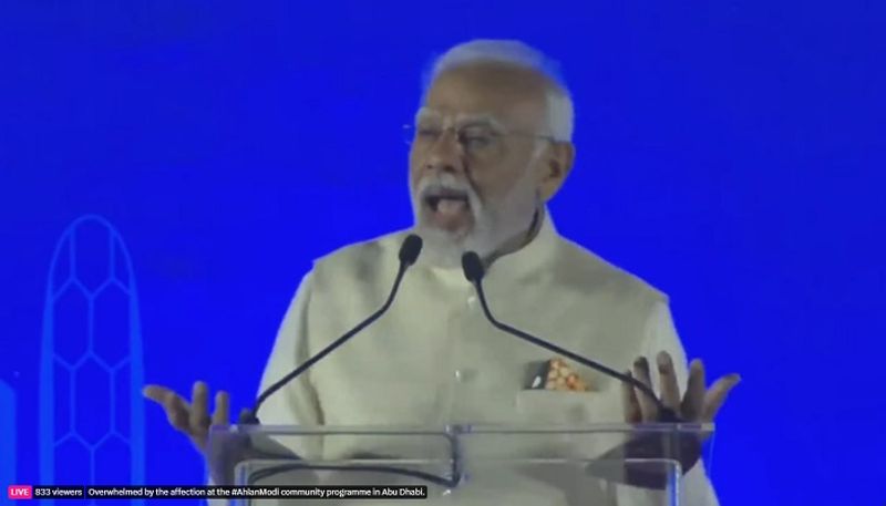 ahlan modi : my guarantee to make India 3rd largest economy in 3rd term, PM Narendra modi tells diaspora in UAE ksp