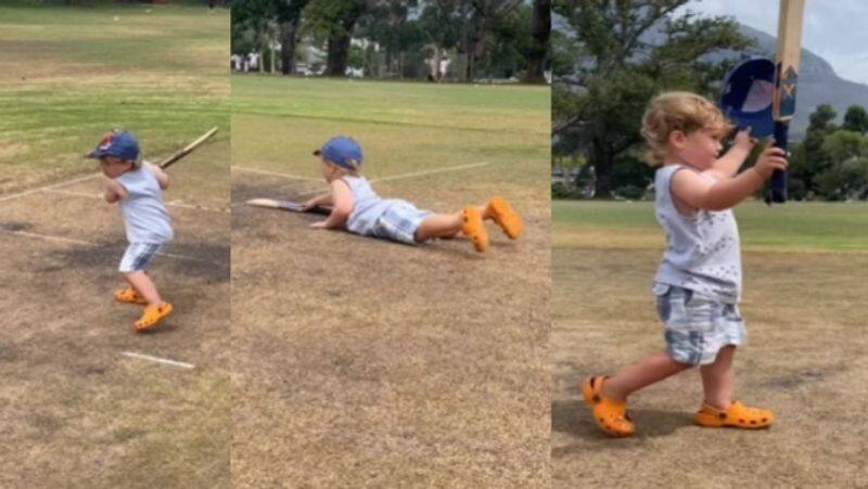 Three year old australian boy child cricket video trending in social media, cricketers shared child video and make comments rsk