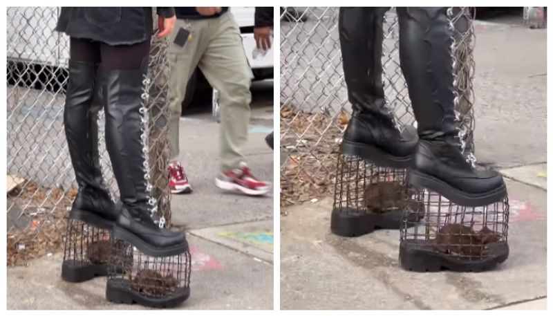 Woman Wears Rat Cage Heels In New York, Shocks Internet lns